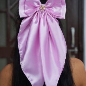 Double layered long hairbow (Pink)