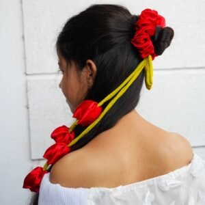 Four Tulip Scrunchies (Red)