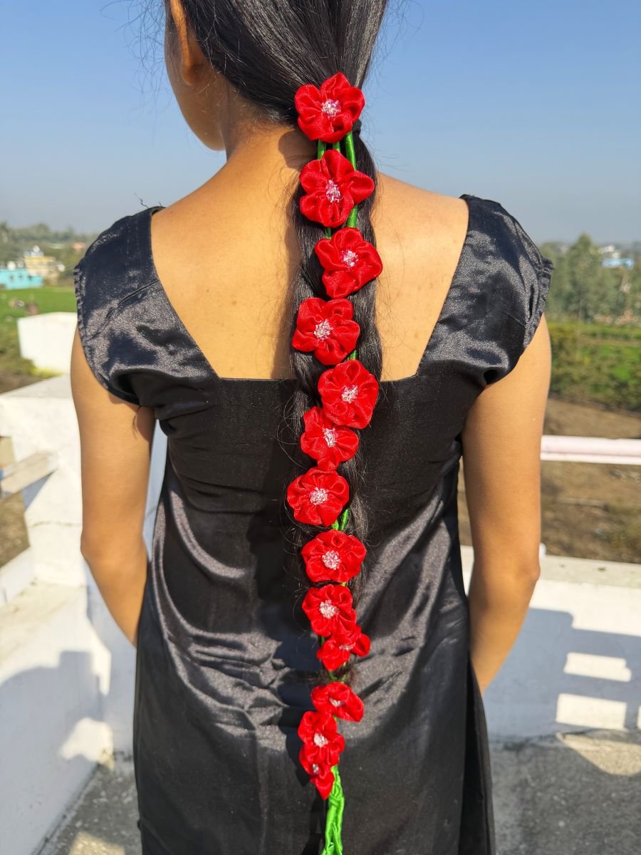 Red Satin Parandi/Lachha Dori - Image 2