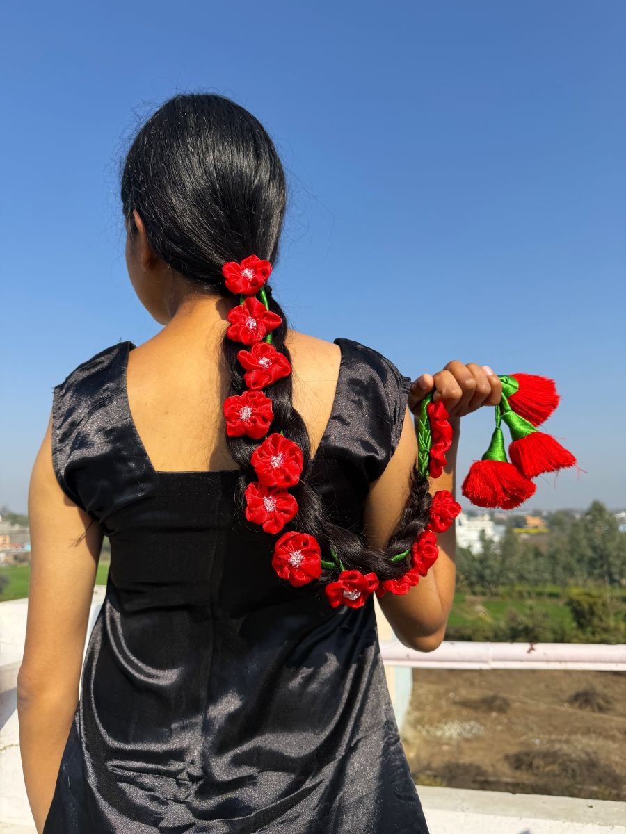 Red Satin Parandi/Lachha Dori - Image 5