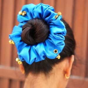 Royal Blue Ghungroo Scrunchie M-Size