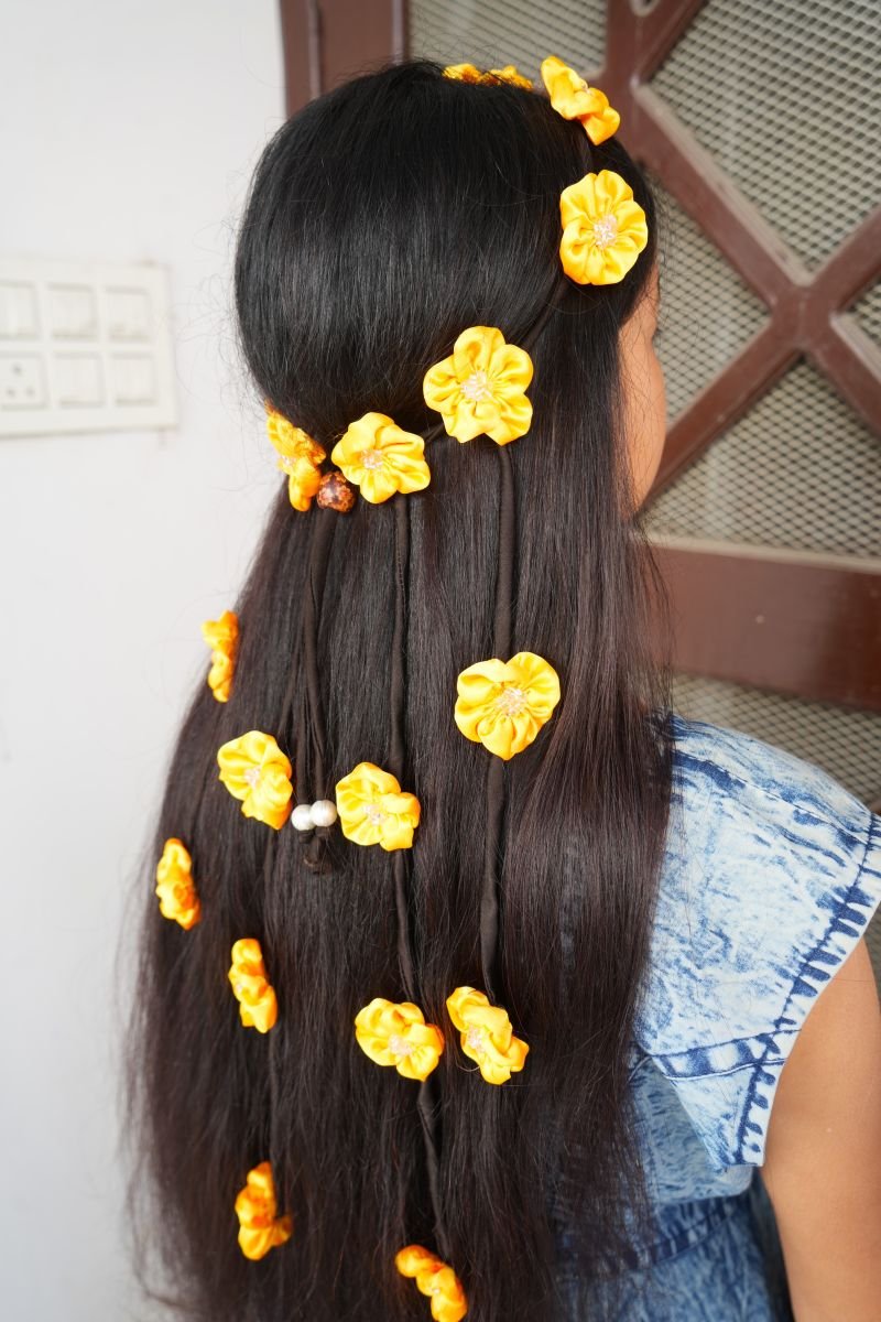 Yellow full Floral hairband - Image 2