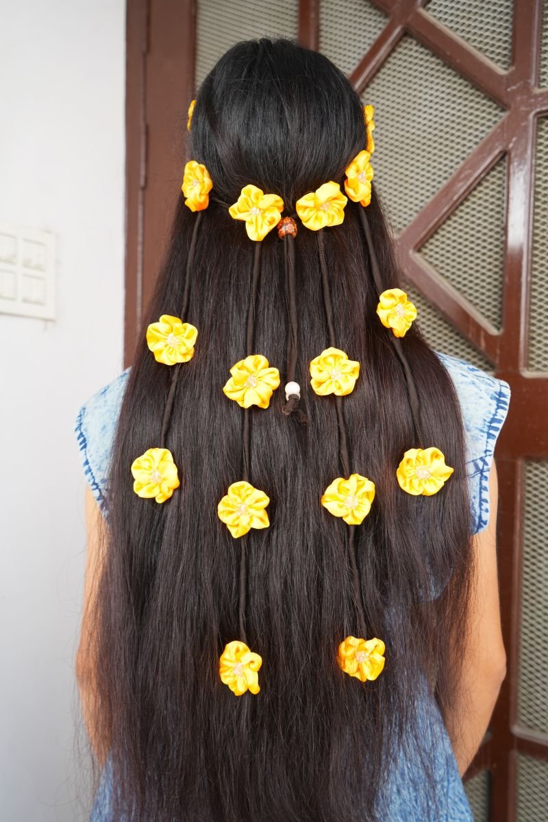 Yellow full Floral hairband - Image 3