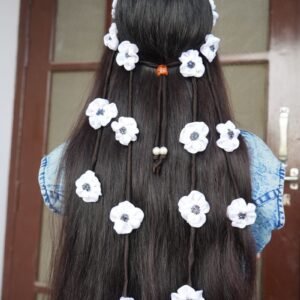White full Floral hairband